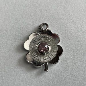 🎉Host Pick 🎉VTG Happy Birthday Silver Charm/Pendant w/stone